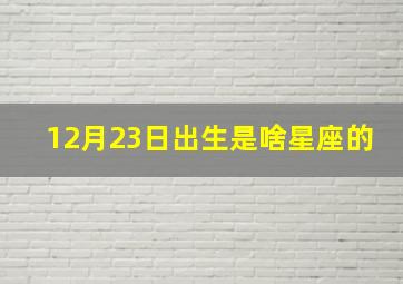 12月23日出生是啥星座的