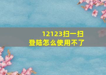 12123扫一扫登陆怎么使用不了