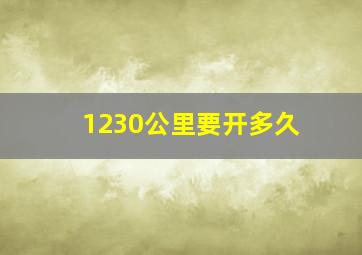 1230公里要开多久