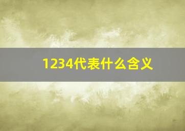 1234代表什么含义