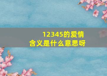 12345的爱情含义是什么意思呀