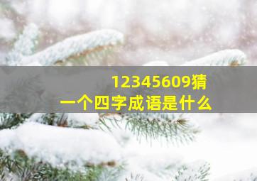 12345609猜一个四字成语是什么