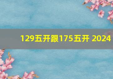 129五开跟175五开 2024