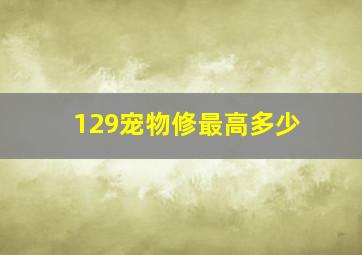 129宠物修最高多少