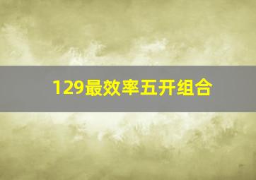 129最效率五开组合