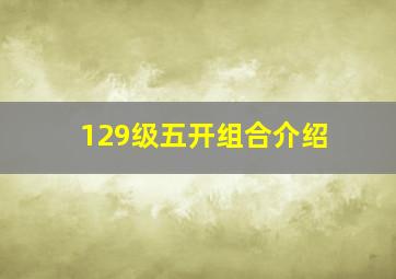 129级五开组合介绍