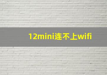 12mini连不上wifi