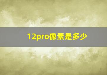 12pro像素是多少