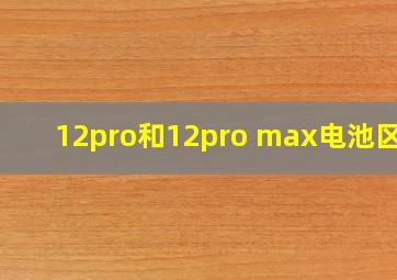 12pro和12pro max电池区别