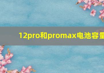 12pro和promax电池容量