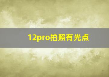 12pro拍照有光点