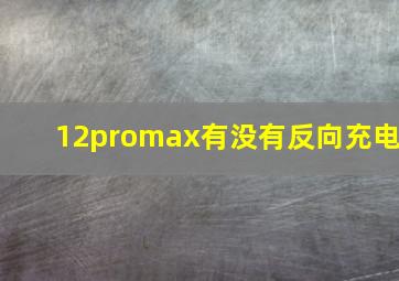 12promax有没有反向充电