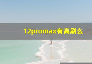 12promax有高刷么