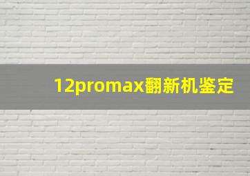 12promax翻新机鉴定