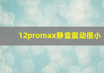 12promax静音震动很小