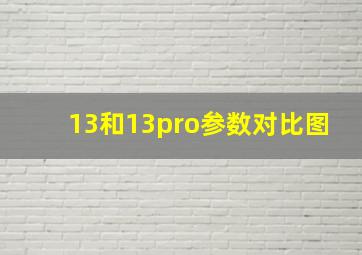 13和13pro参数对比图