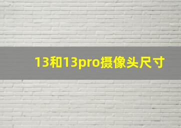 13和13pro摄像头尺寸