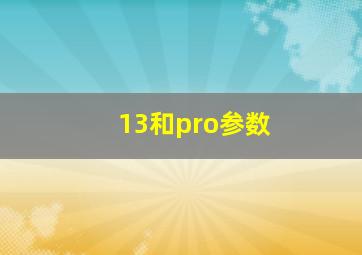 13和pro参数