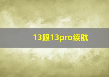 13跟13pro续航