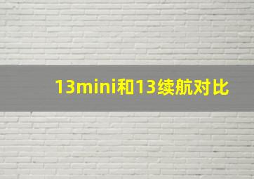 13mini和13续航对比