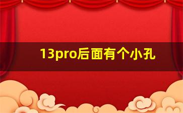 13pro后面有个小孔