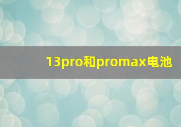 13pro和promax电池