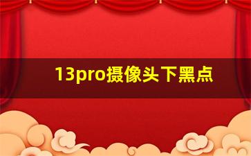 13pro摄像头下黑点