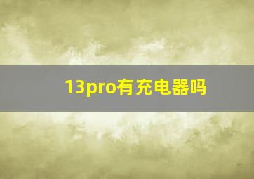 13pro有充电器吗