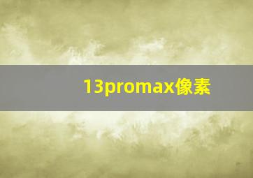 13promax像素