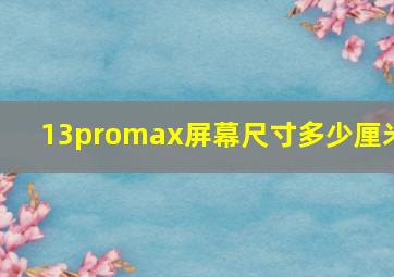 13promax屏幕尺寸多少厘米