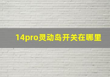 14pro灵动岛开关在哪里