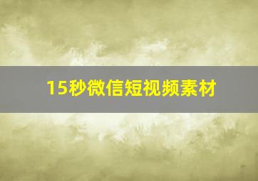 15秒微信短视频素材