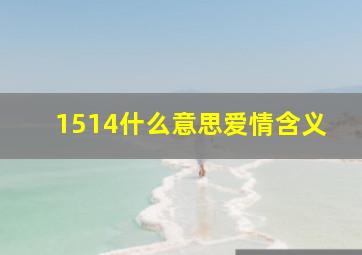 1514什么意思爱情含义