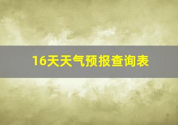 16天天气预报查询表