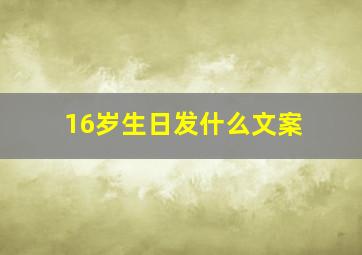 16岁生日发什么文案