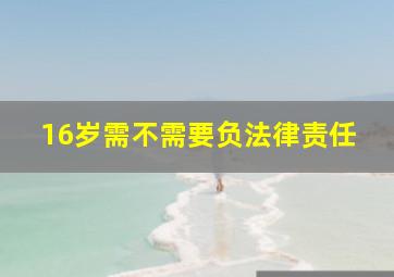 16岁需不需要负法律责任