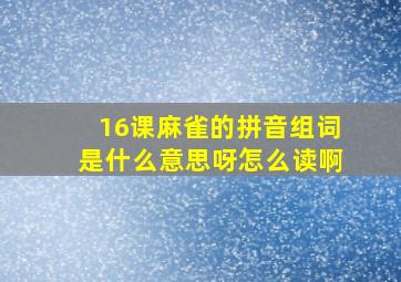 16课麻雀的拼音组词是什么意思呀怎么读啊