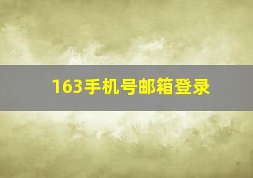 163手机号邮箱登录