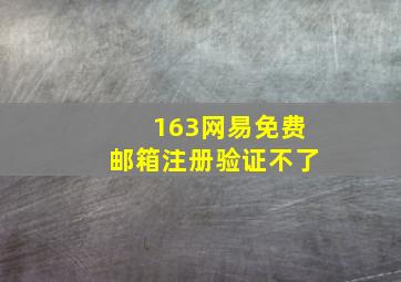 163网易免费邮箱注册验证不了