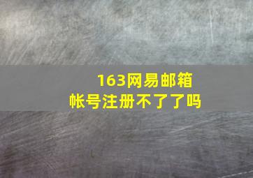 163网易邮箱帐号注册不了了吗