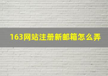 163网站注册新邮箱怎么弄