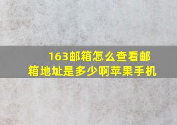 163邮箱怎么查看邮箱地址是多少啊苹果手机