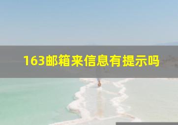 163邮箱来信息有提示吗