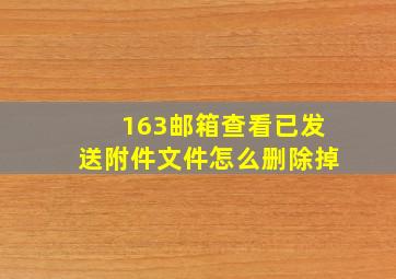 163邮箱查看已发送附件文件怎么删除掉