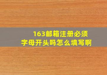 163邮箱注册必须字母开头吗怎么填写啊