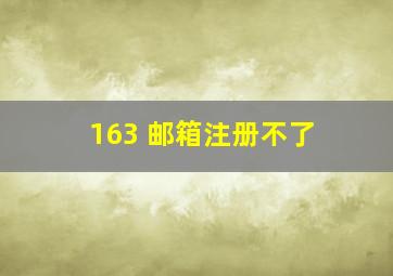 163 邮箱注册不了