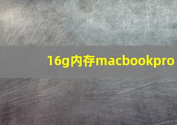 16g内存macbookpro