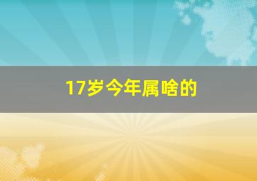 17岁今年属啥的