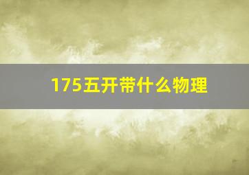 175五开带什么物理