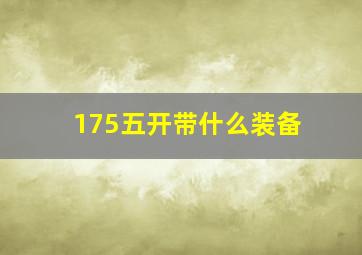 175五开带什么装备